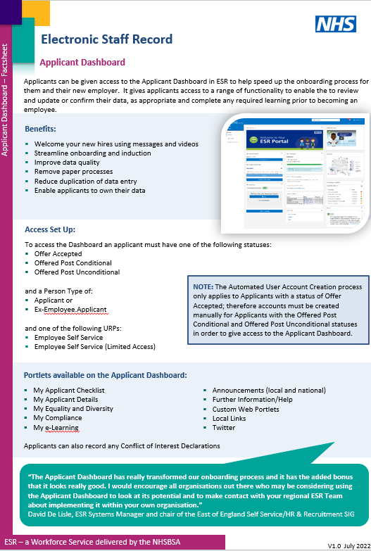 Browse Content - ESR Hub - NHS Electronic Staff Record